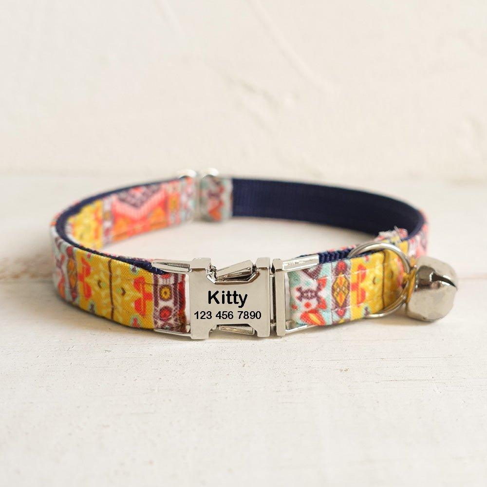 BOHEMIAN Style Adjustable Personalized Cat Collar - iTalkPet