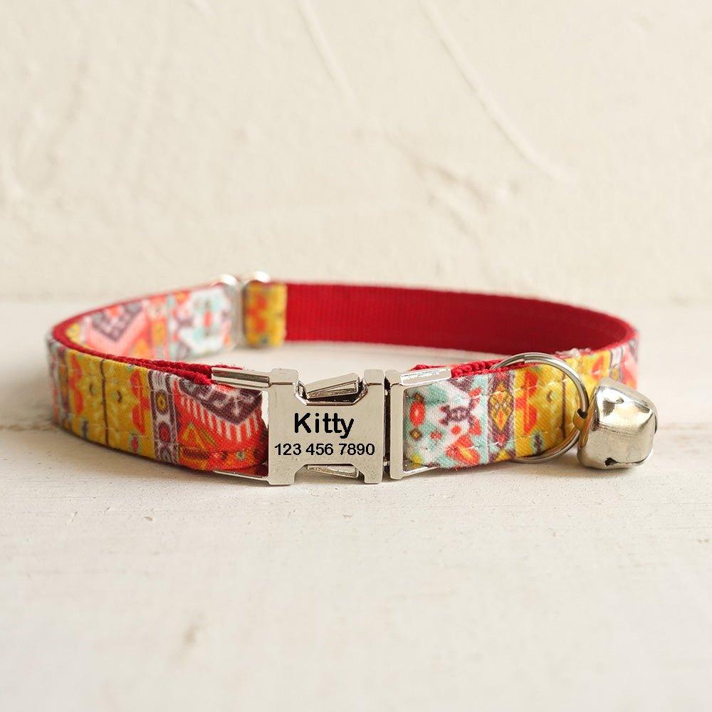 BOHEMIAN Style Adjustable Personalized Cat Collar - iTalkPet