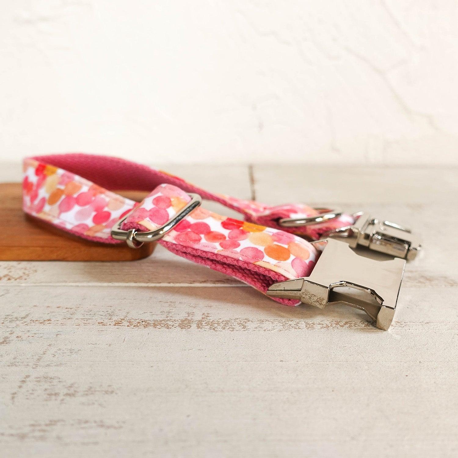 Bubbles Pink Personalized Dog Collar Set - iTalkPet