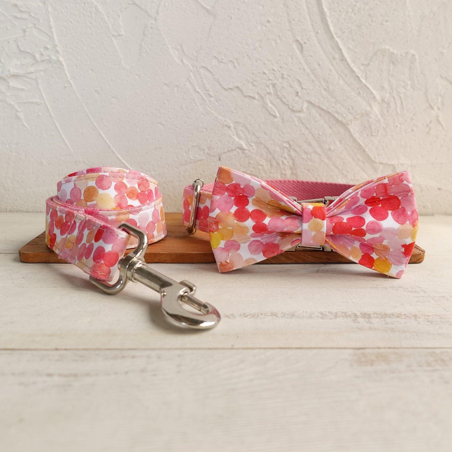 Bubbles Pink Personalized Dog Collar Set - iTalkPet