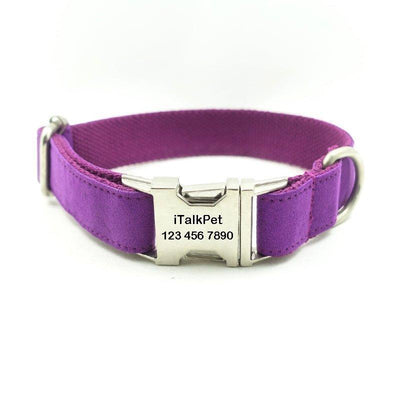 Candy Purple Personalized Dog Collar Set - iTalkPet