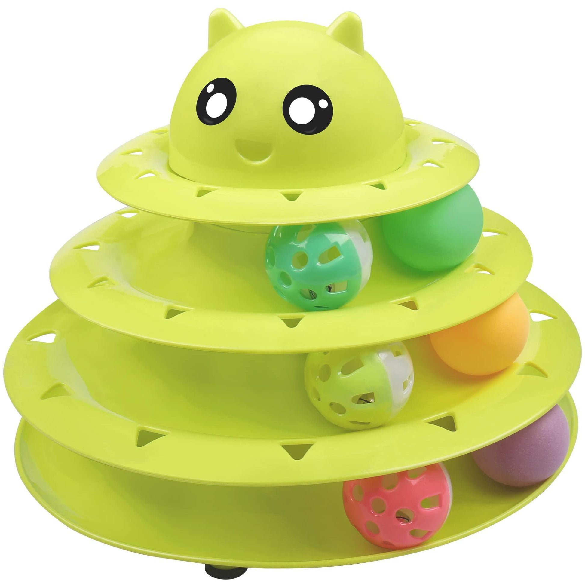 Cat Toy Roller 3-Level Turntable Cat Toys with Six Colorful Balls - iTalkPet