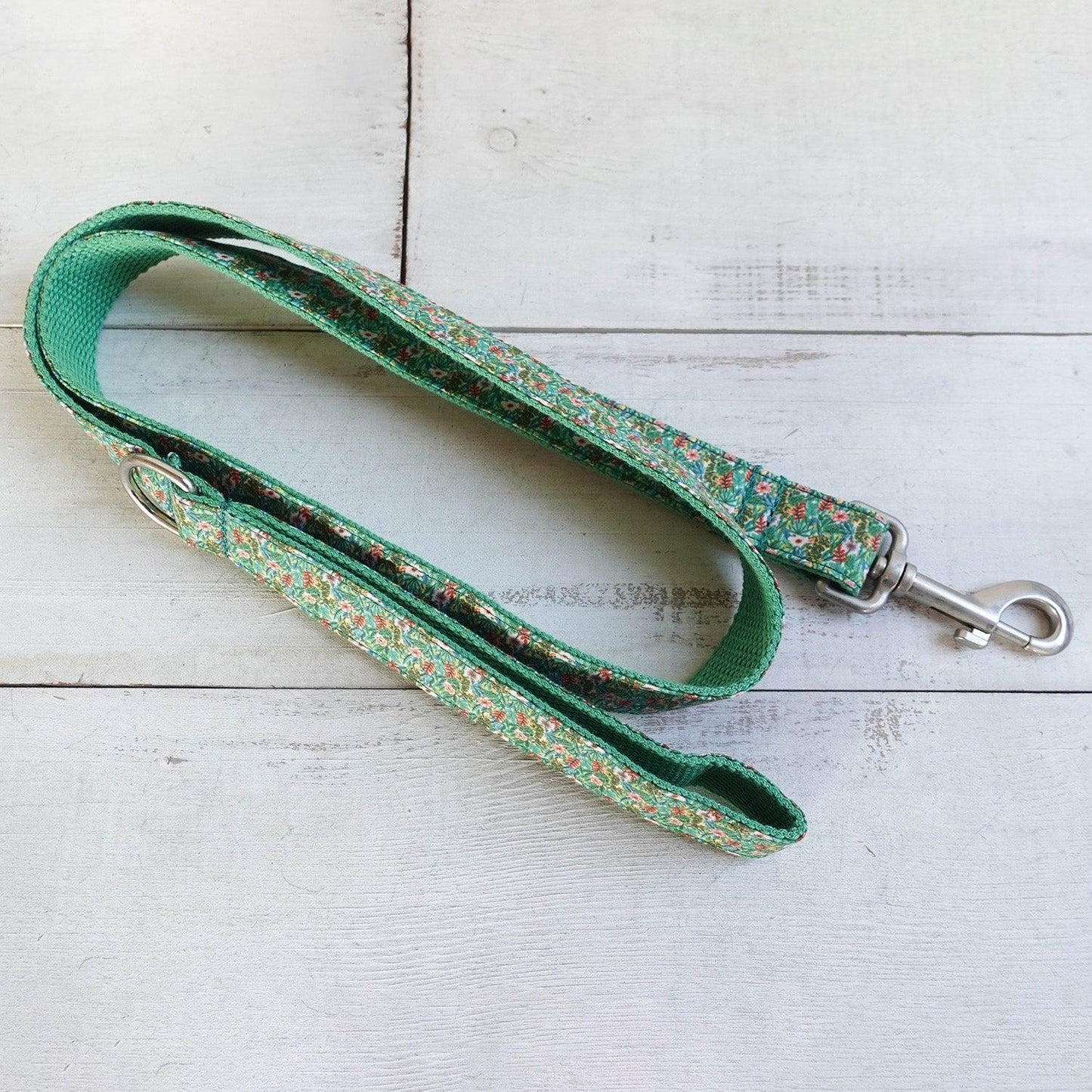 Colorful Flower Green Personalized Dog Collar Set - iTalkPet