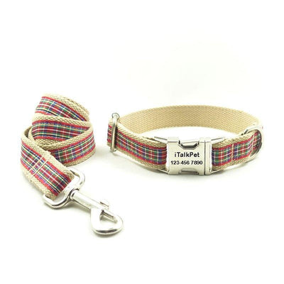 Colorful Stripe Soft Personalized Dog Collar Set - iTalkPet
