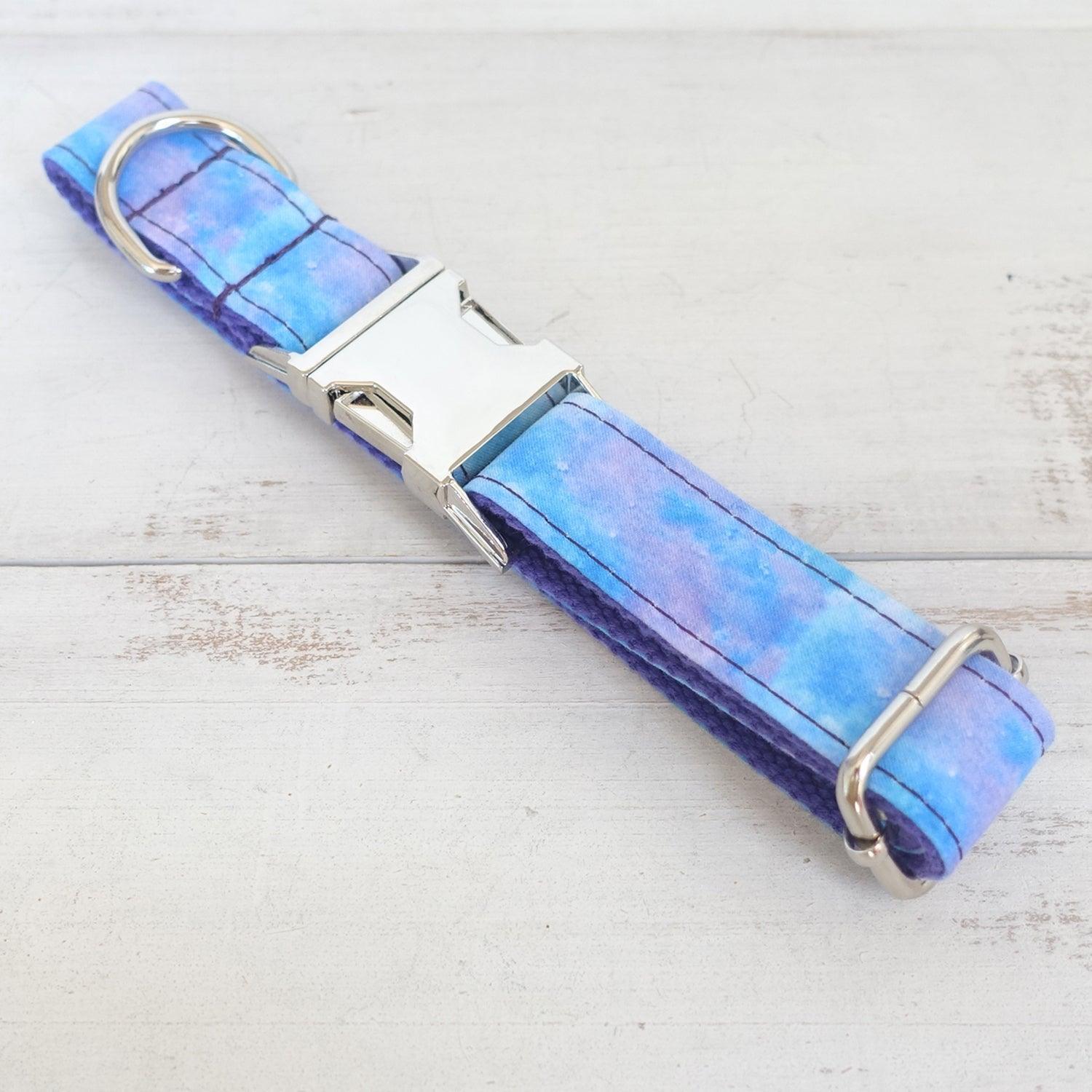 Cosmic Sky Blue Personalized Dog Collar Set - iTalkPet