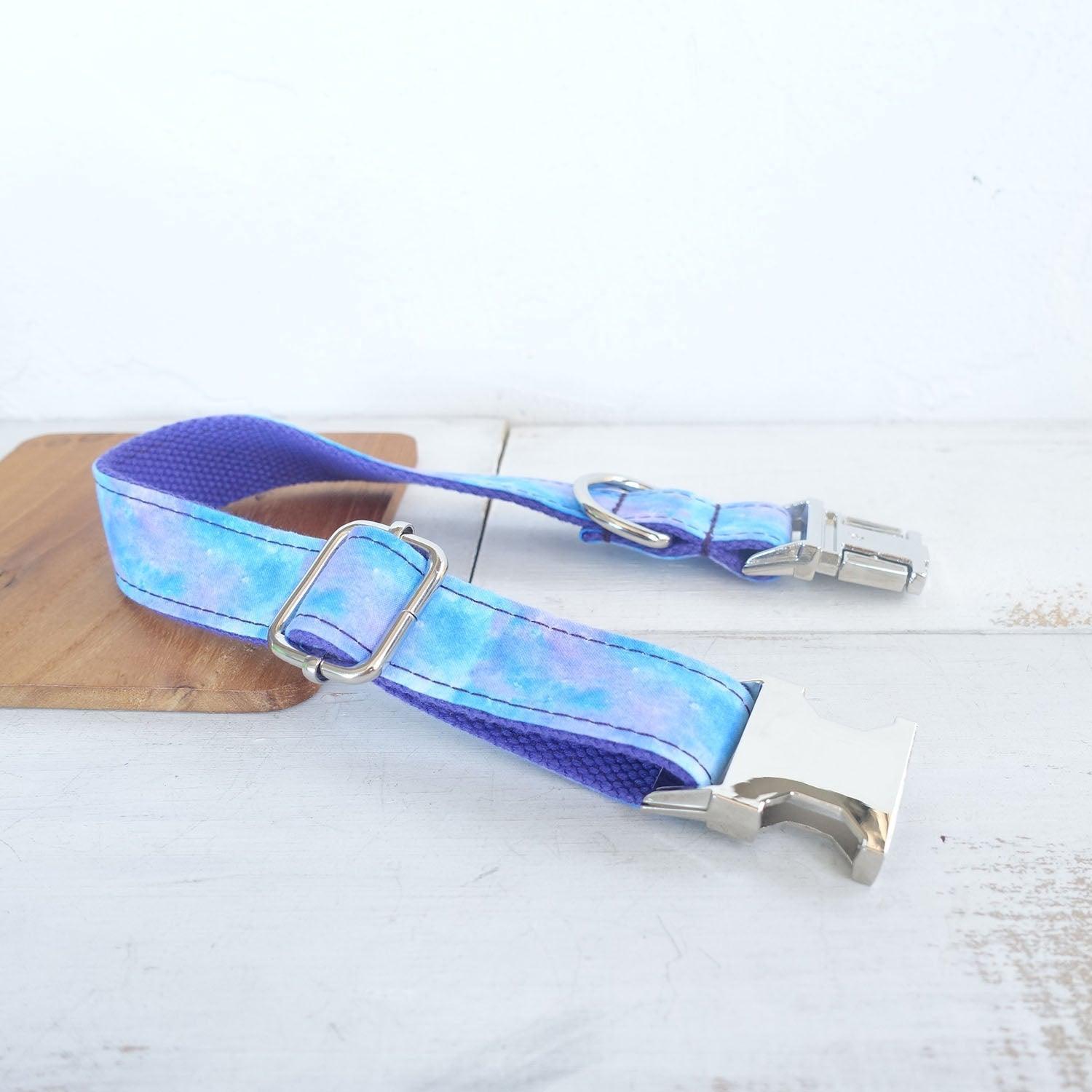 Cosmic Sky Blue Personalized Dog Collar Set - iTalkPet