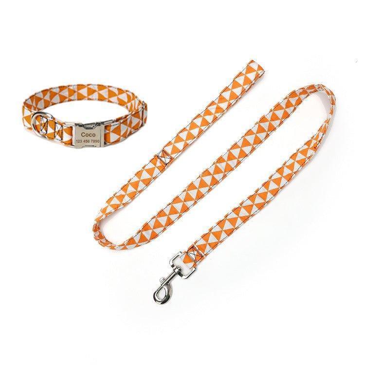 Cotton Personalized Dog Collar And Leash Set - iTalkPet
