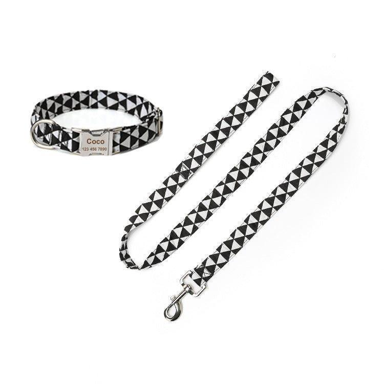 Cotton Personalized Dog Collar And Leash Set - iTalkPet