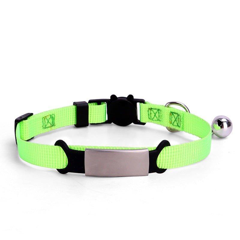 Custom Cat Collars Nylon Soft Adjustable Personalized Cat Collar with Bell - iTalkPet