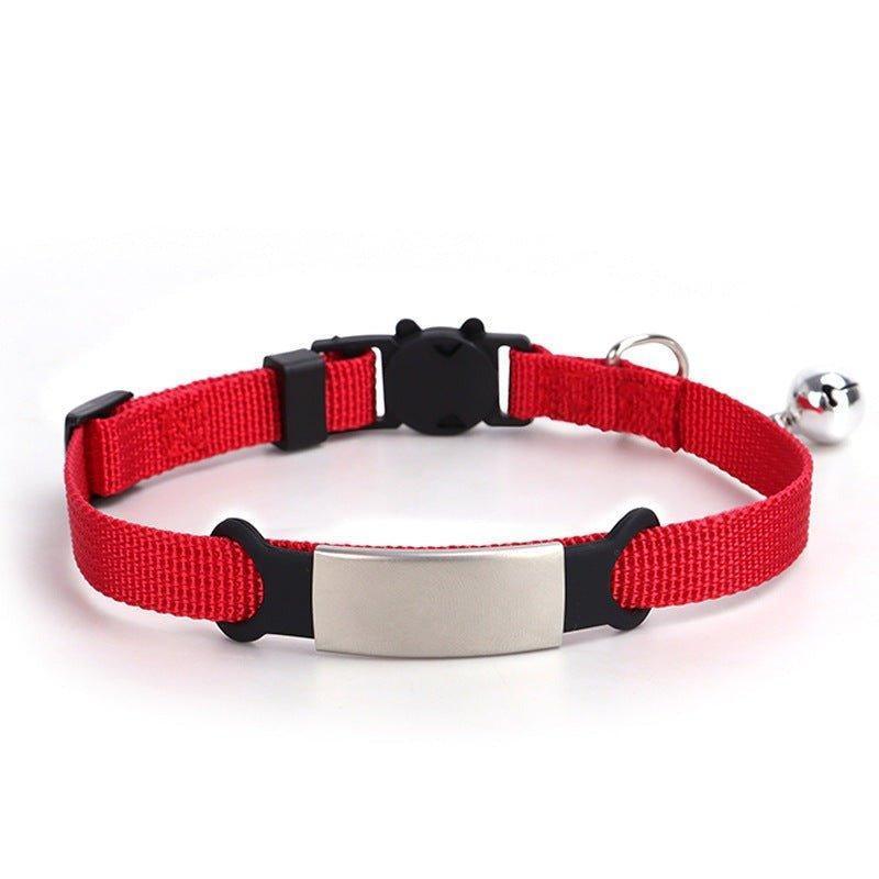 Custom Cat Collars Nylon Soft Adjustable Personalized Cat Collar with Bell - iTalkPet