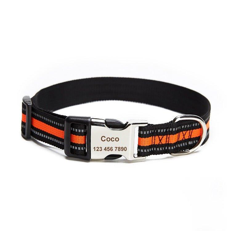 Custom Dog Collar - Engraved Adjustable Nylon Dog Collars - iTalkPet