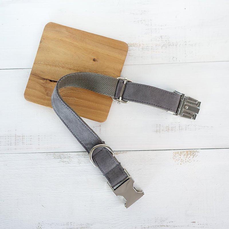 Deep Gray Personalized Dog Collar Set - iTalkPet