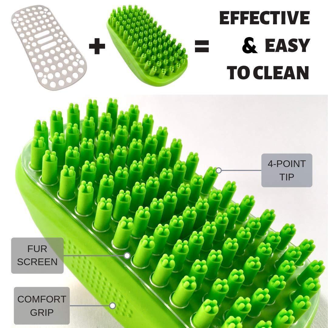 Dog Shampoo Massage Rubber Brush - Easy to Clean Pet Grooming Bath Brush - iTalkPet