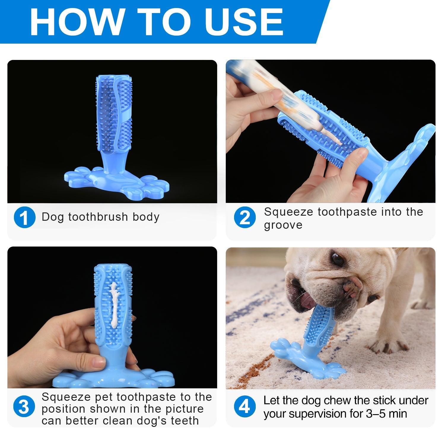 Dog Toothbrush Chew Toys Natural Rubber Dog Tooth Cleaner - iTalkPet