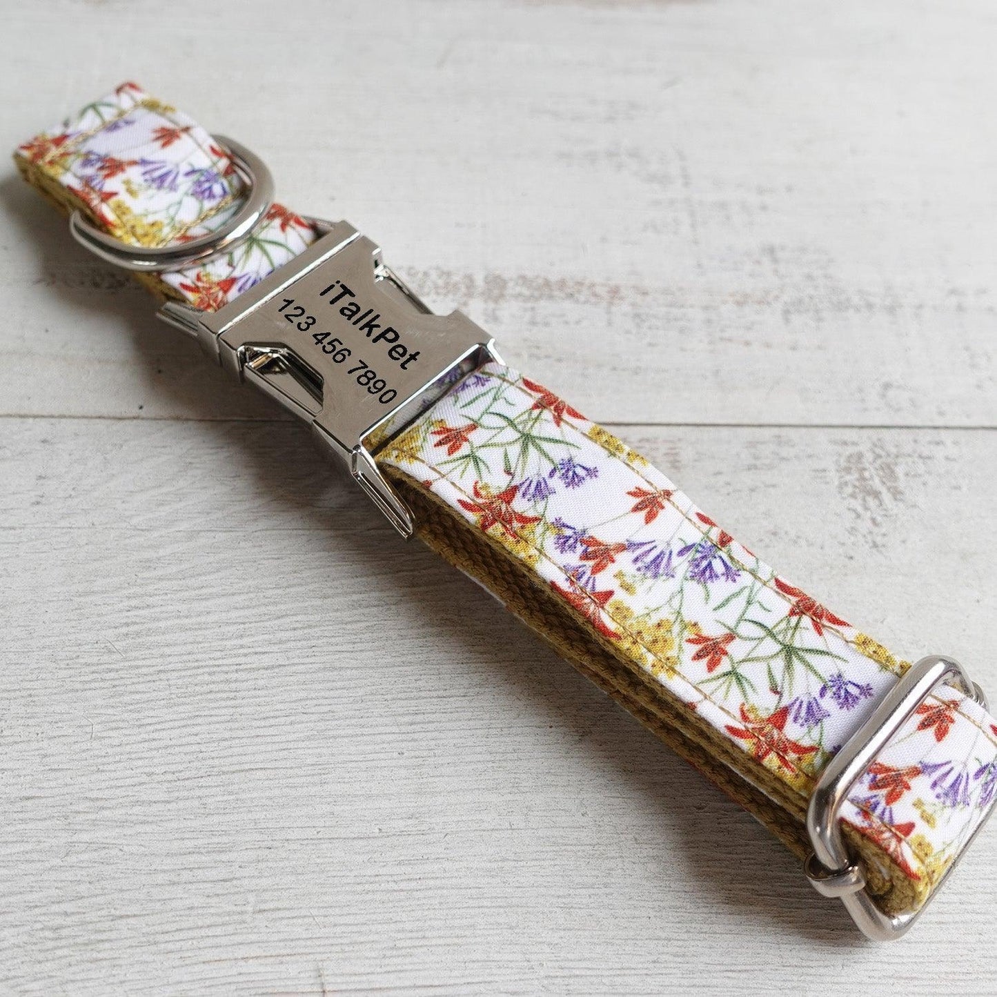 Flower Yellow Personalized Dog Collar Set - iTalkPet