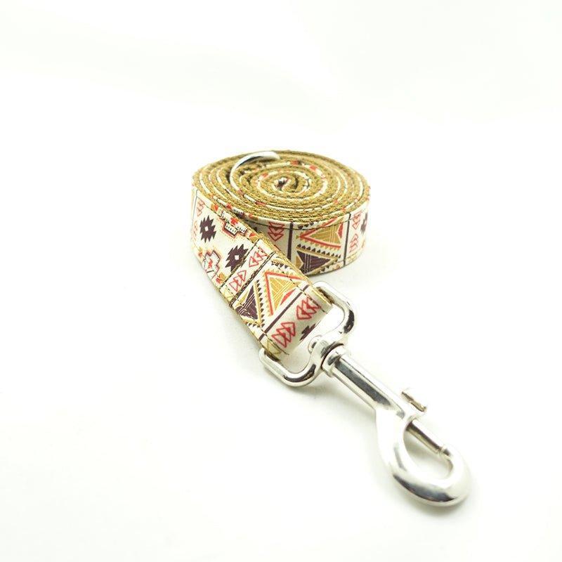Folk Brown Personalized Dog Collar Set - iTalkPet