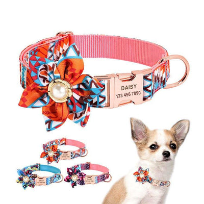 Girl Dog Cute Collar and Leash Sets with Flower - iTalkPet