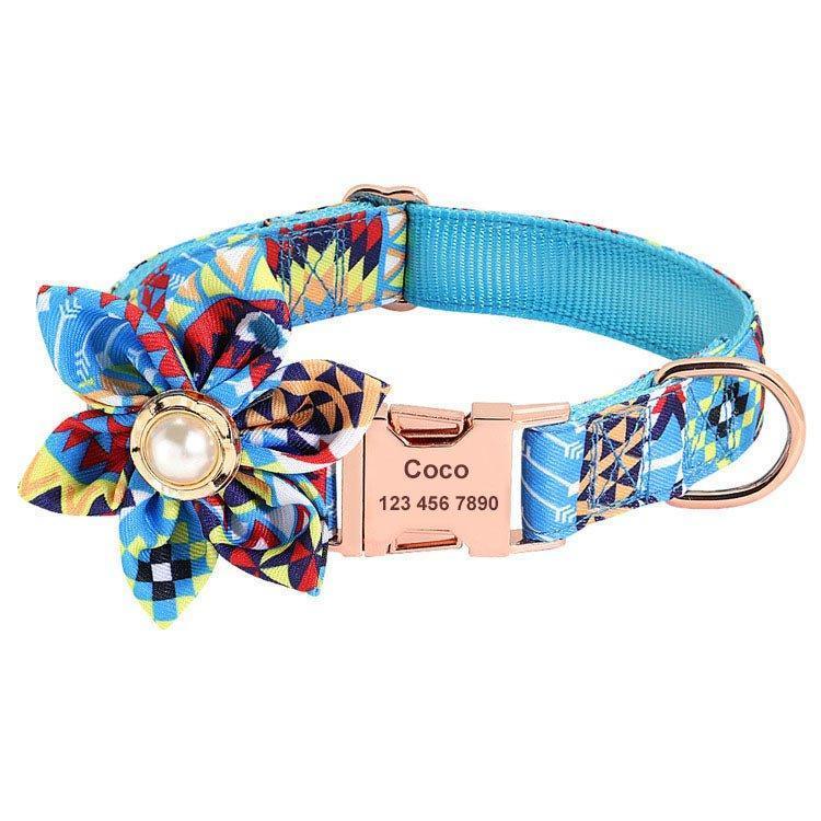 Girl Dog Cute Collar and Leash Sets with Flower - iTalkPet