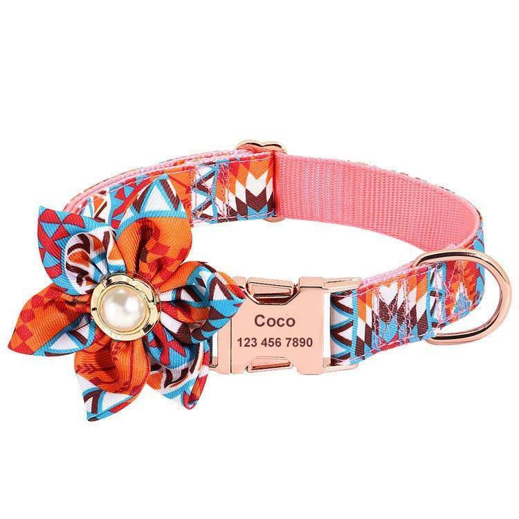 Girl Dog Cute Collar and Leash Sets with Flower - iTalkPet