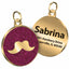 Gold Binding Mustache Round Personalized Dog Tag - iTalkPet