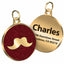 Gold Binding Mustache Round Personalized Dog Tag - iTalkPet
