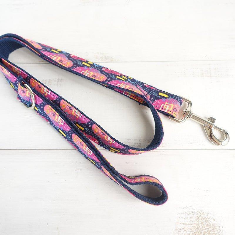 Graffiti Navy Personalized Dog Collar Set - iTalkPet