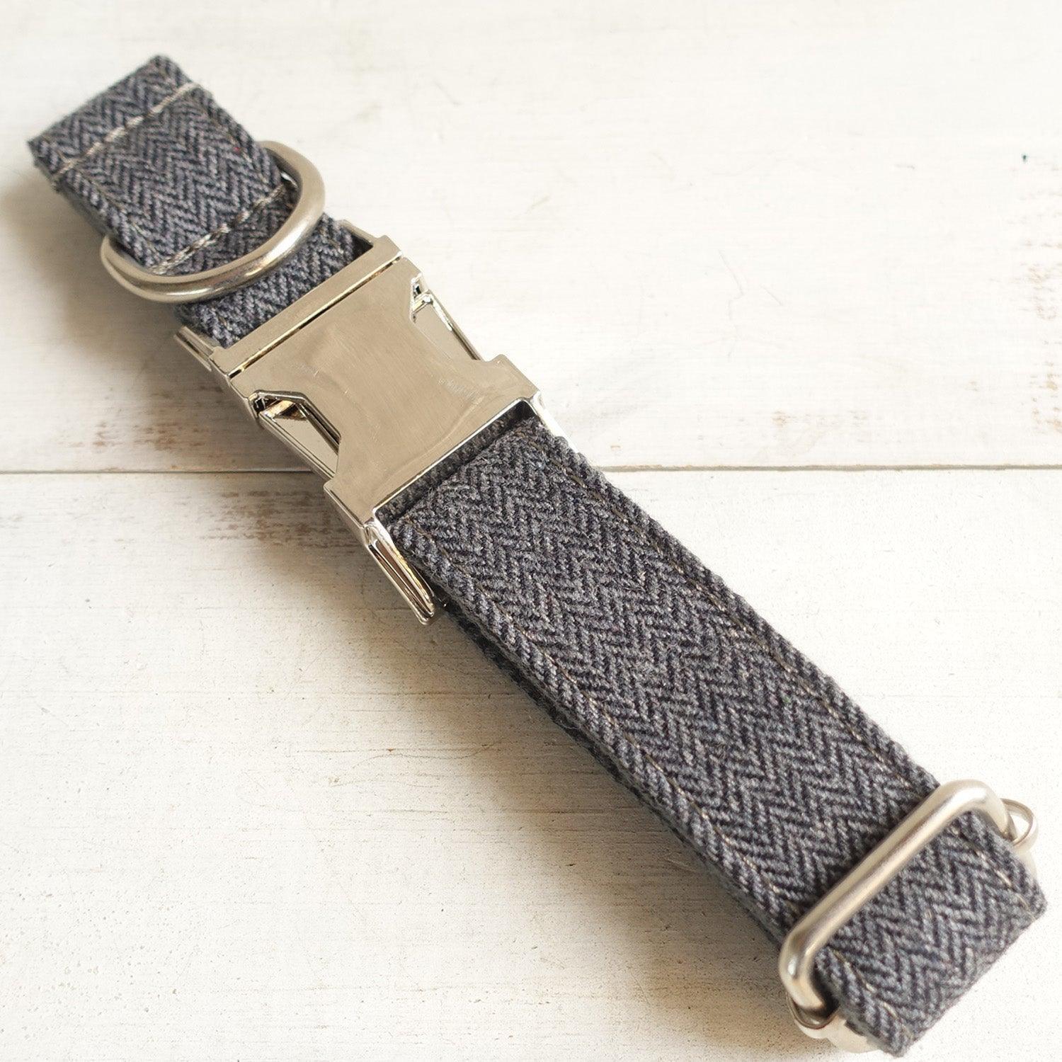Gray Suit Personalized Dog Collar Set - iTalkPet