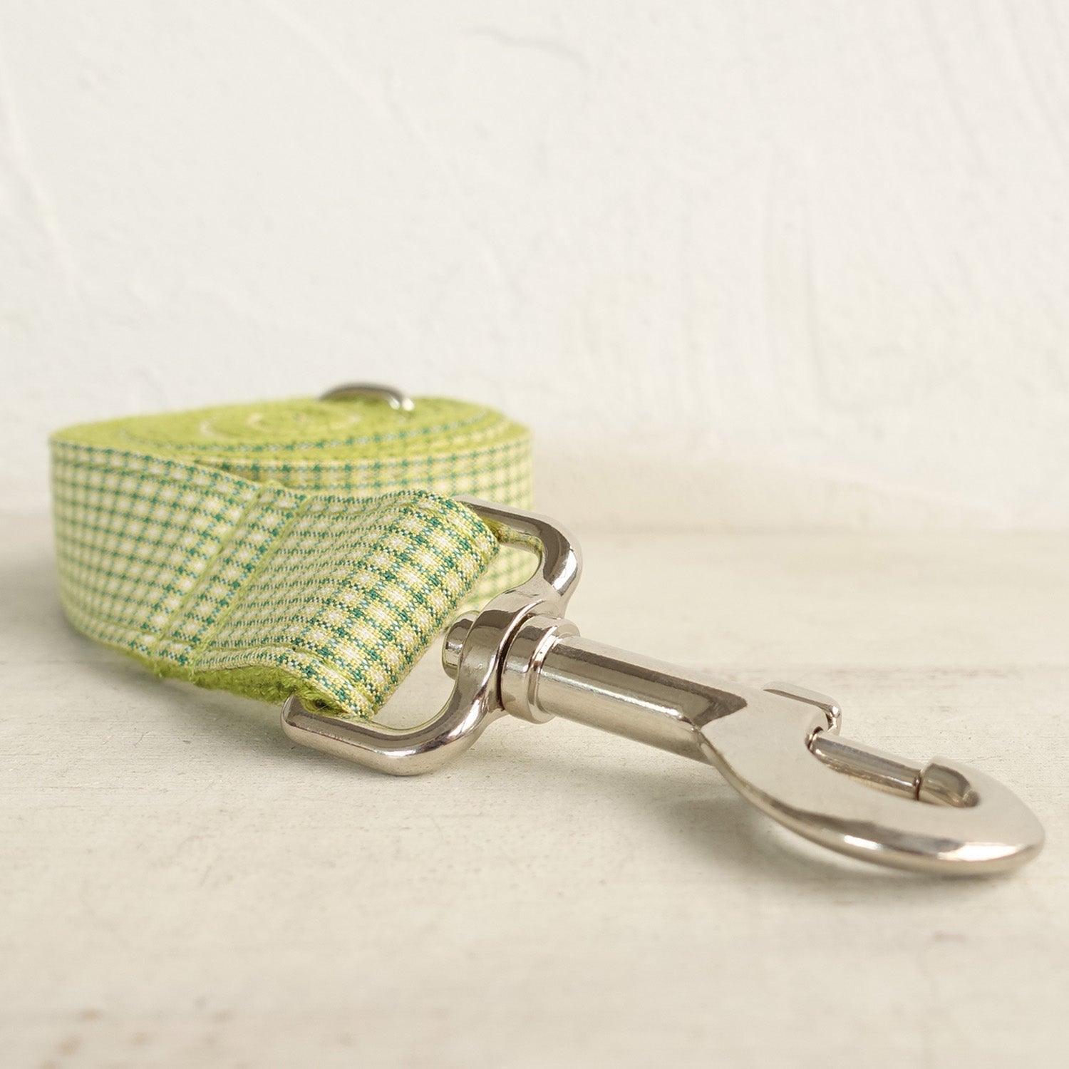 Green Plaid Personalized Dog Collar Set - iTalkPet
