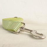Green Plaid Personalized Dog Collar Set - iTalkPet