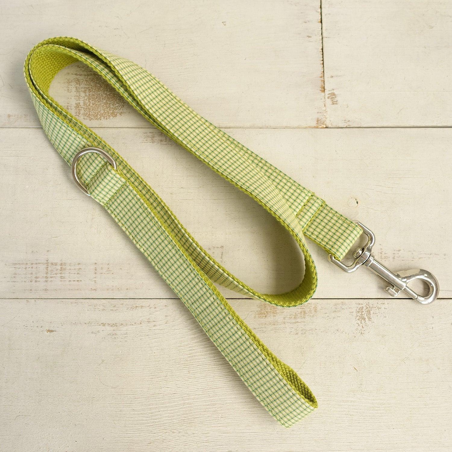 Green Plaid Personalized Dog Collar Set - iTalkPet