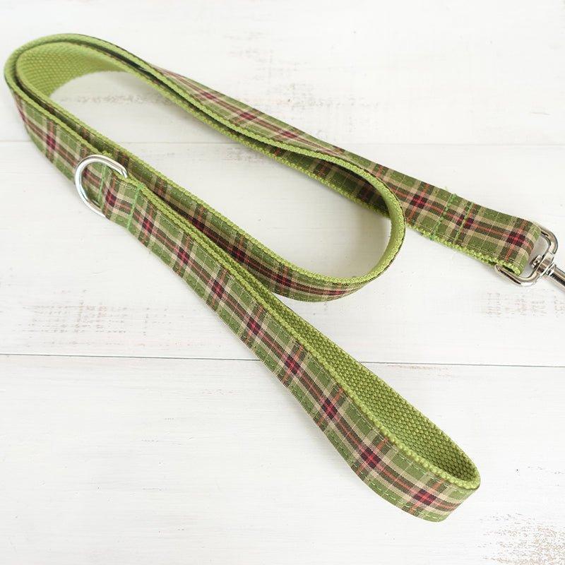 Green Plaid Personalized Dog Collar Set - iTalkPet