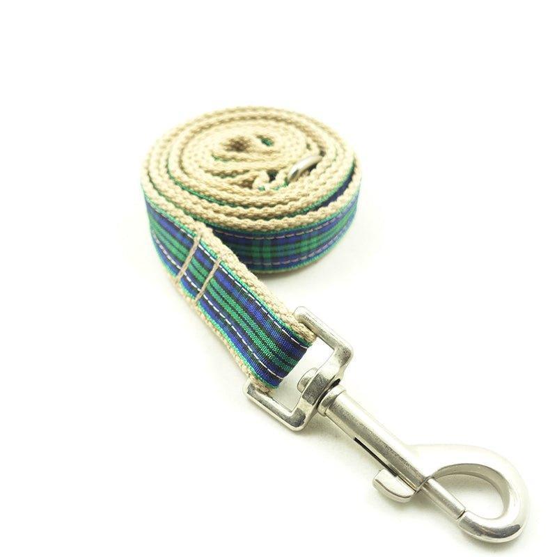 Green Stripe Soft Personalized Dog Collar Set - iTalkPet