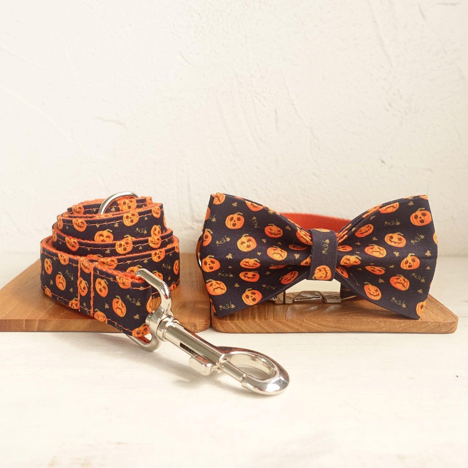Helloween Pumpkin Personalized Dog Collar Set - iTalkPet