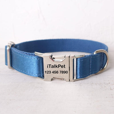 Ice Navy Personalized Dog Collar Set - iTalkPet