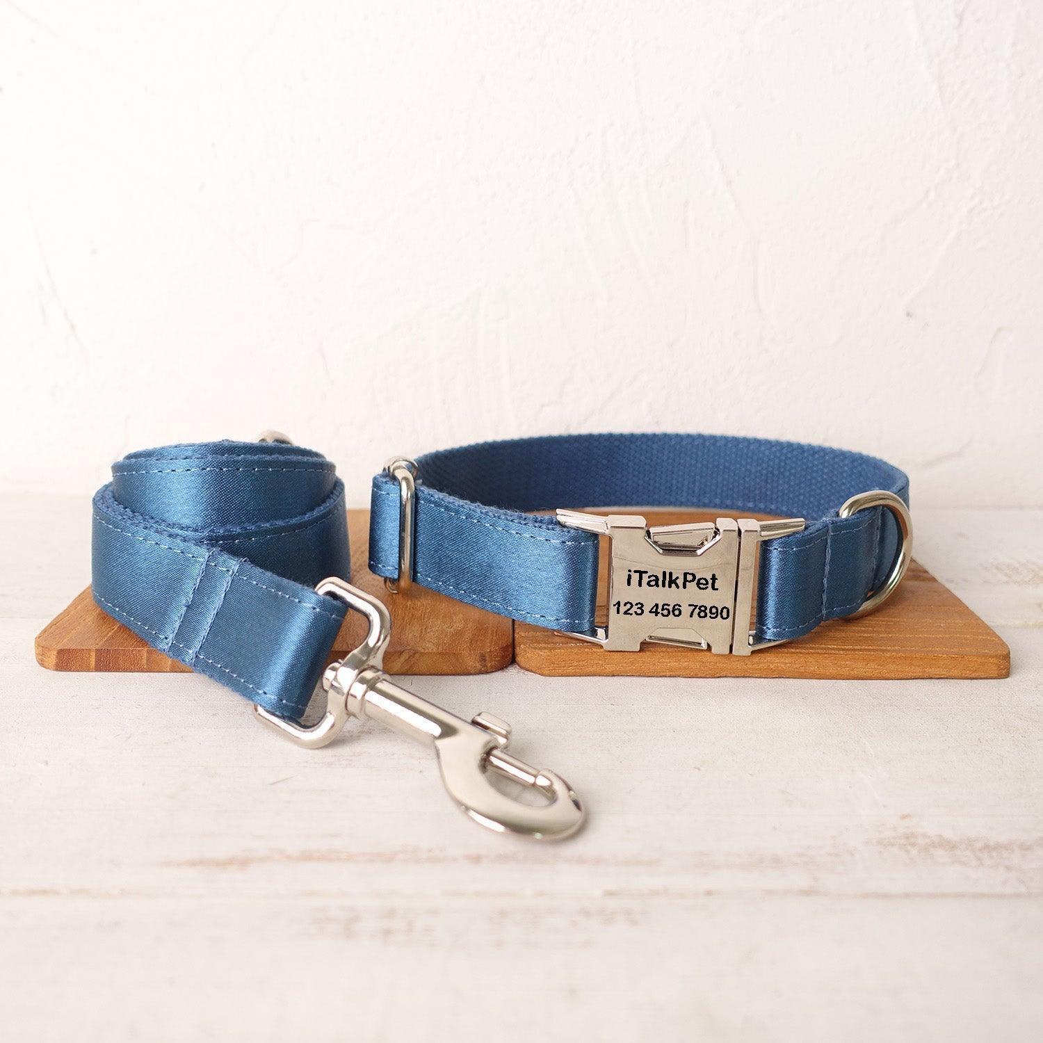 Ice Navy Personalized Dog Collar Set - iTalkPet