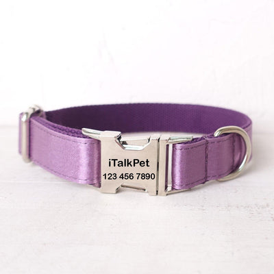 Ice Purple Personalized Dog Collar Set - iTalkPet