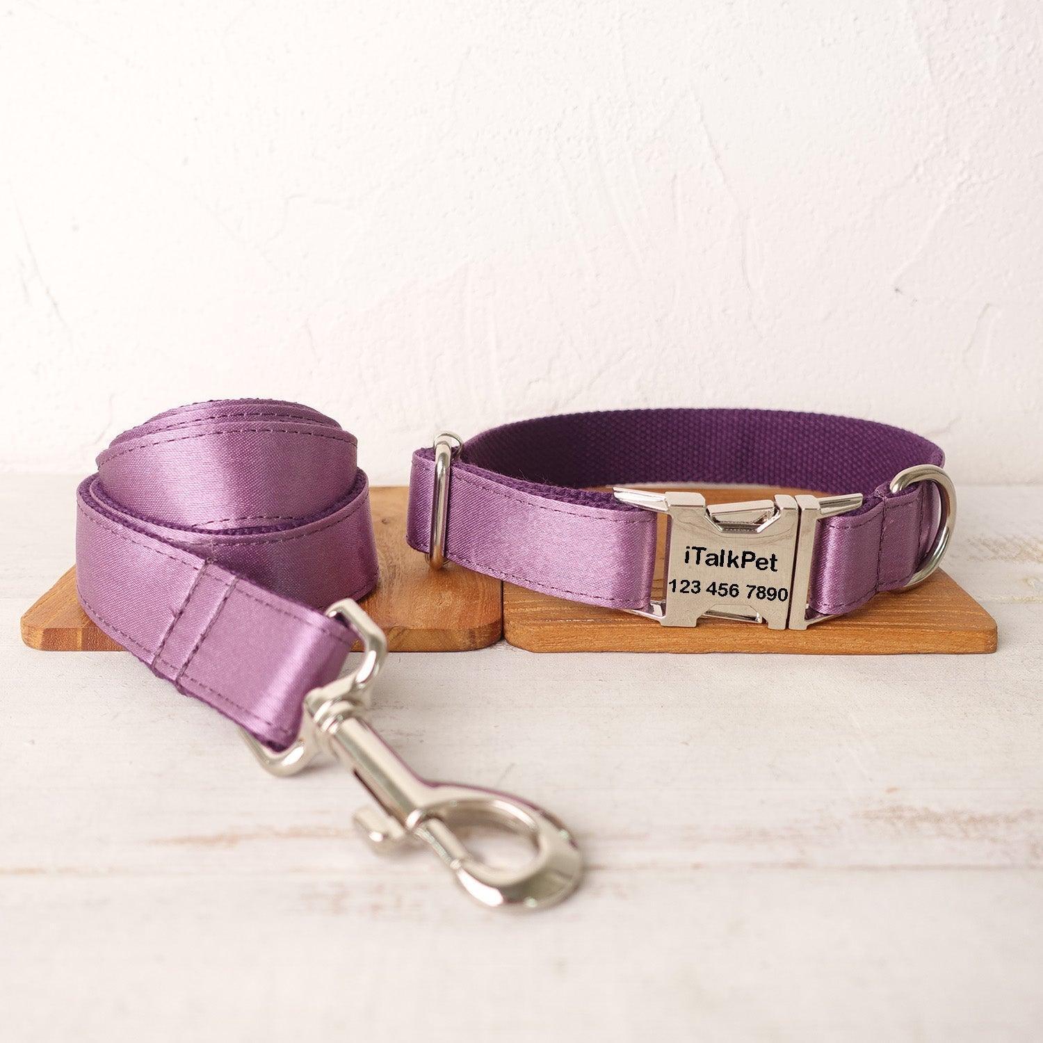 Ice Purple Personalized Dog Collar Set - iTalkPet