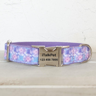 Jellyfish Purple Personalized Dog Collar Set - iTalkPet