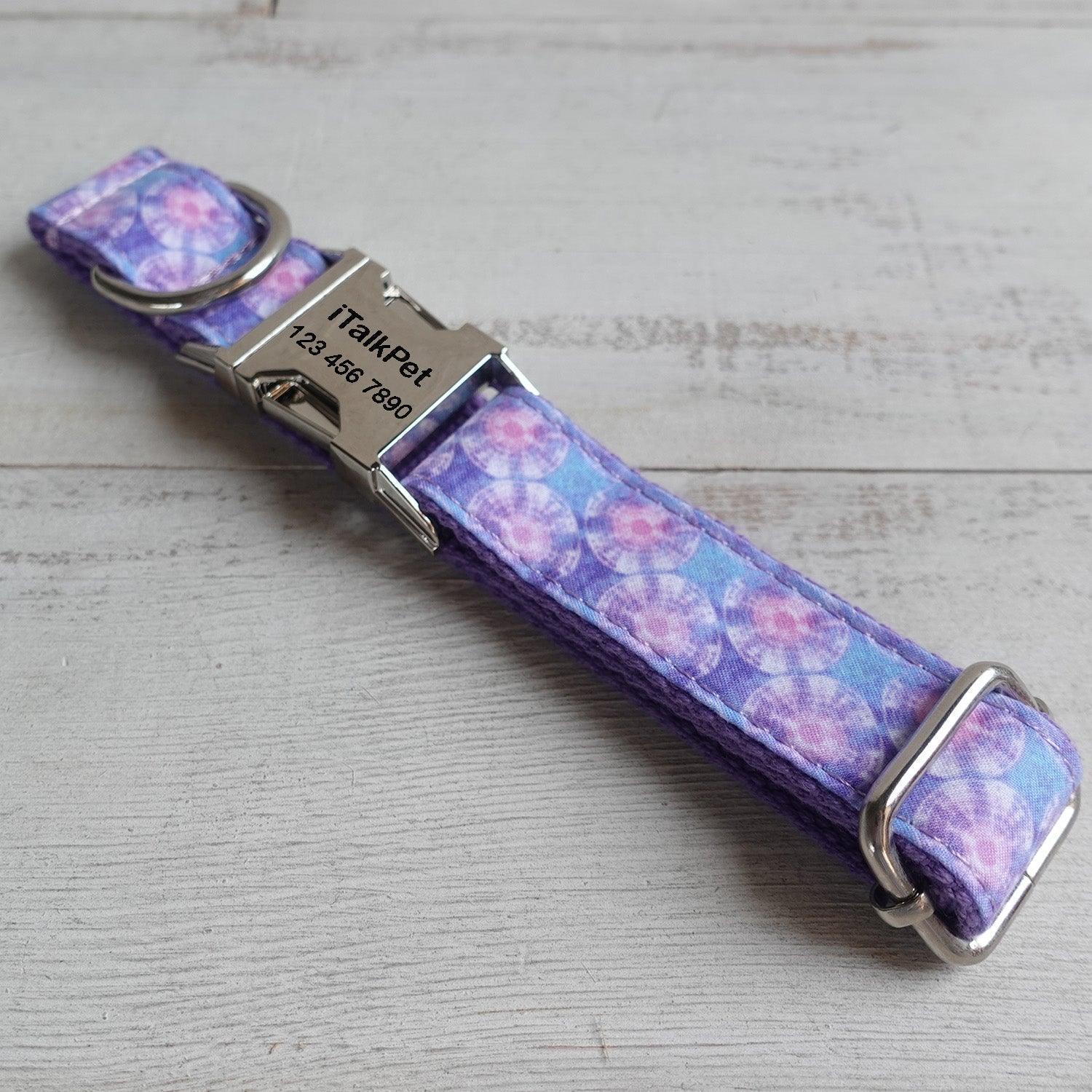 Jellyfish Purple Personalized Dog Collar Set - iTalkPet