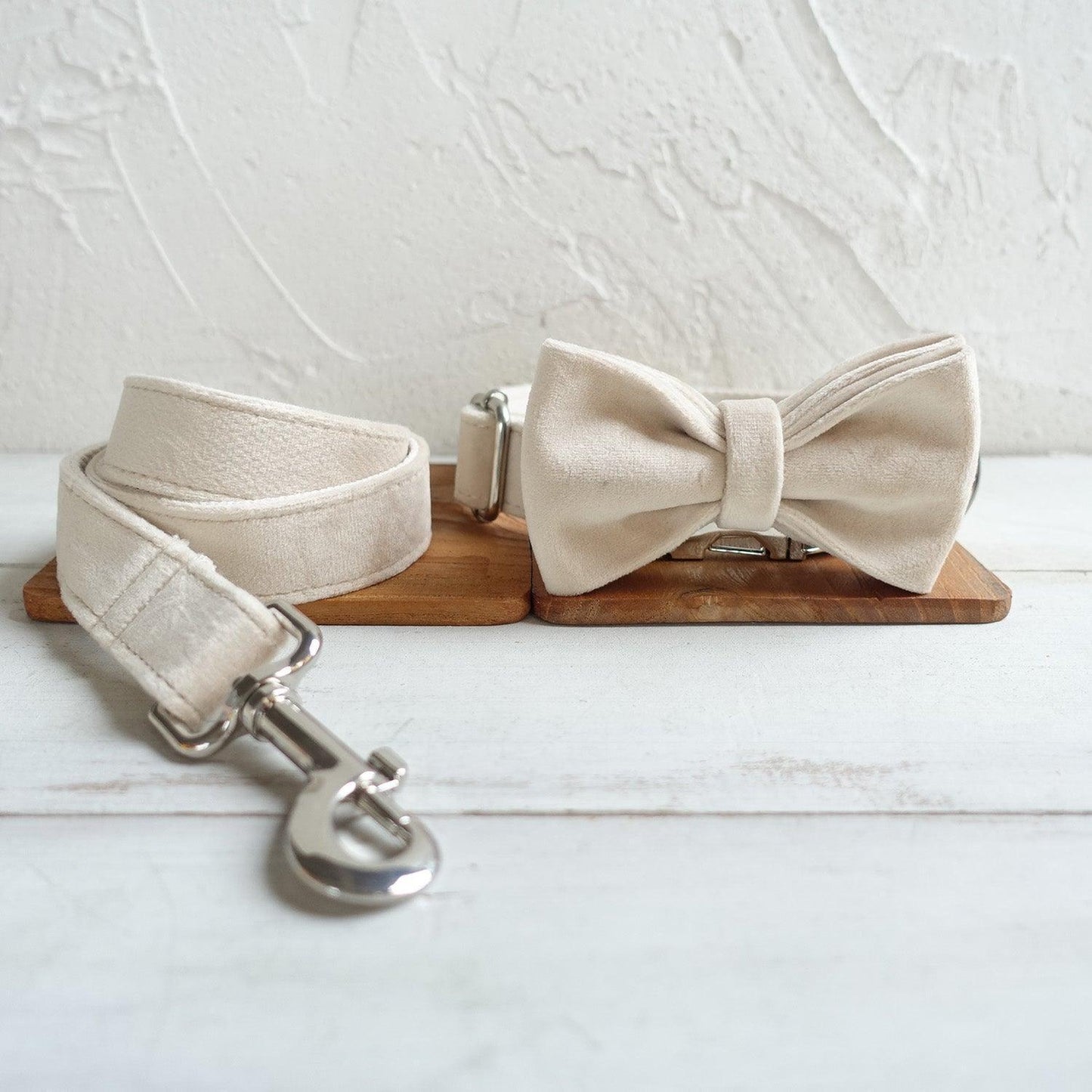 Milk White Personalized Dog Collar Set - iTalkPet