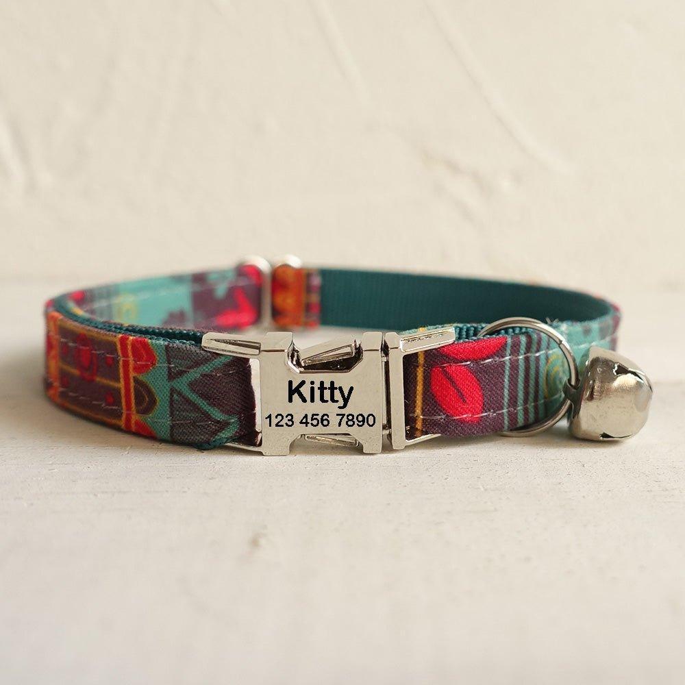 National Adjustable Personalized Cat Collar With Bell - iTalkPet