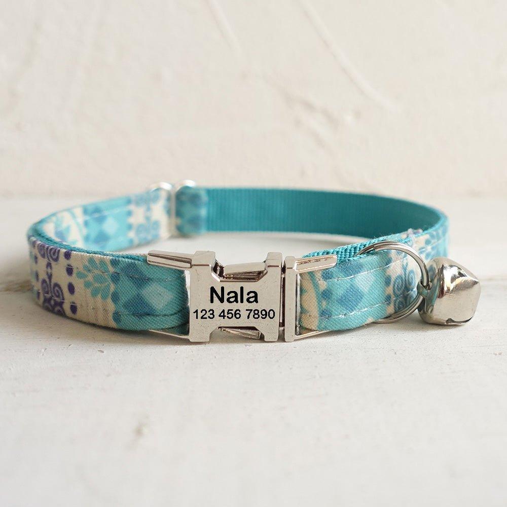 National Adjustable Personalized Cat Collar With Bell - iTalkPet