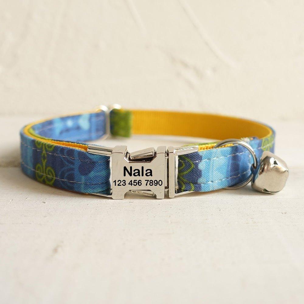National Adjustable Personalized Cat Collar With Bell - iTalkPet