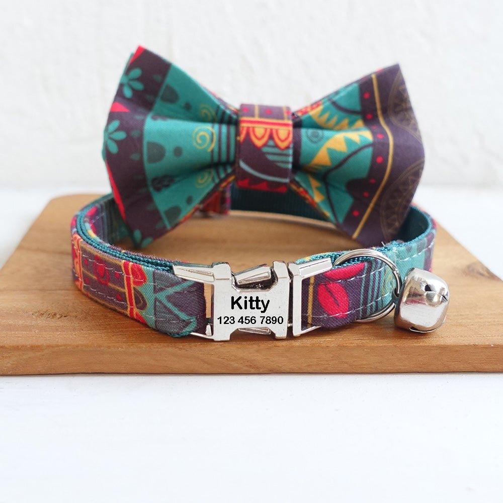 National Adjustable Personalized Cat Collar With Bell - iTalkPet