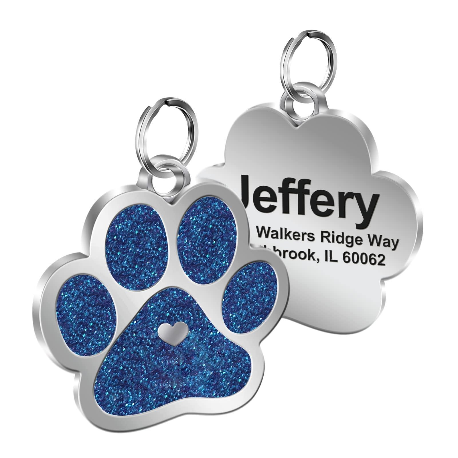 Paw Print Stainless Personalized Dog Tag - iTalkPet