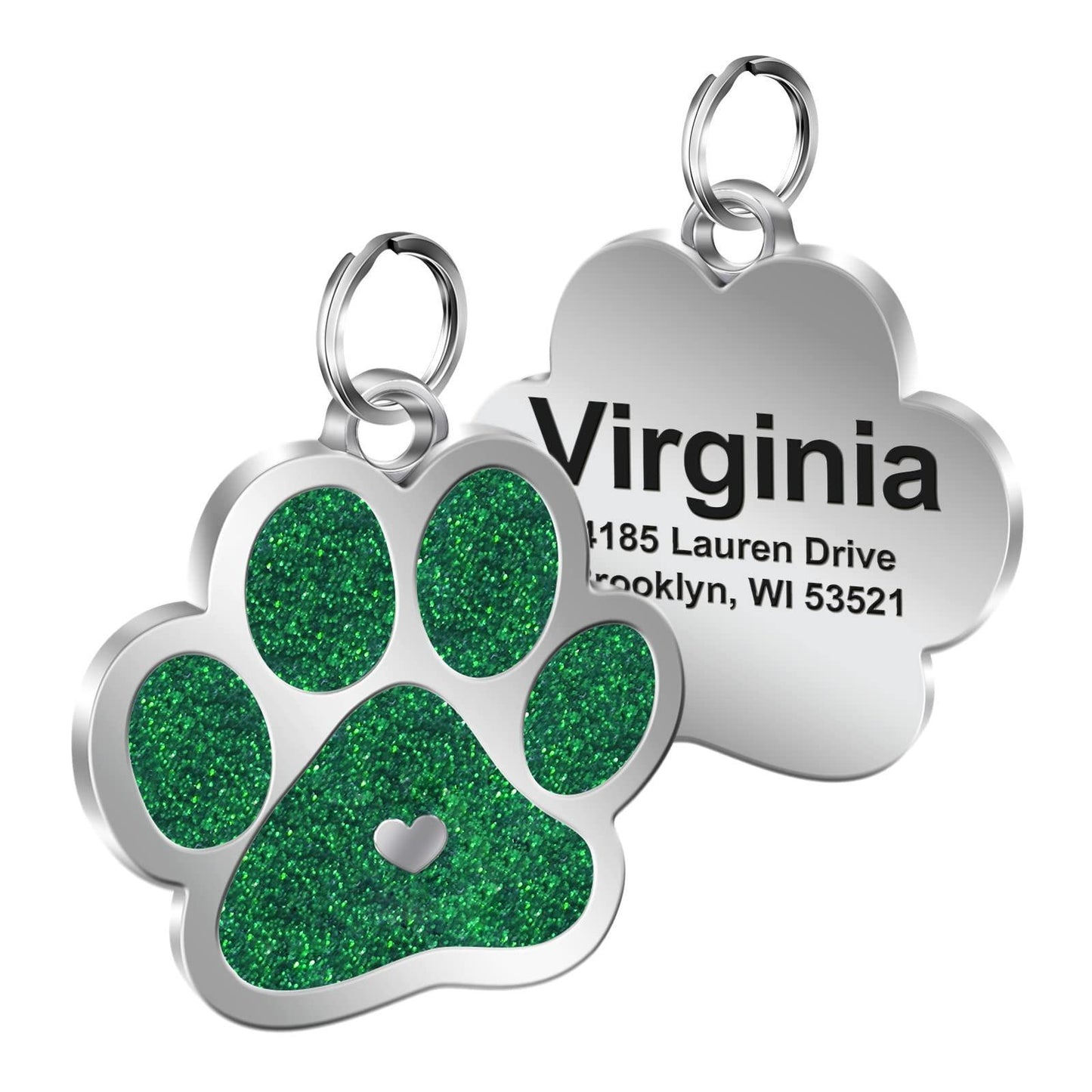 Paw Print Stainless Personalized Dog Tag - iTalkPet