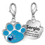 Paw Shape Personalized Pet ID Tag with Crystals - iTalkPet