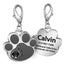 Paw Shape Personalized Pet ID Tag with Crystals - iTalkPet