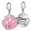 Paw Shape Personalized Pet ID Tag with Crystals - iTalkPet