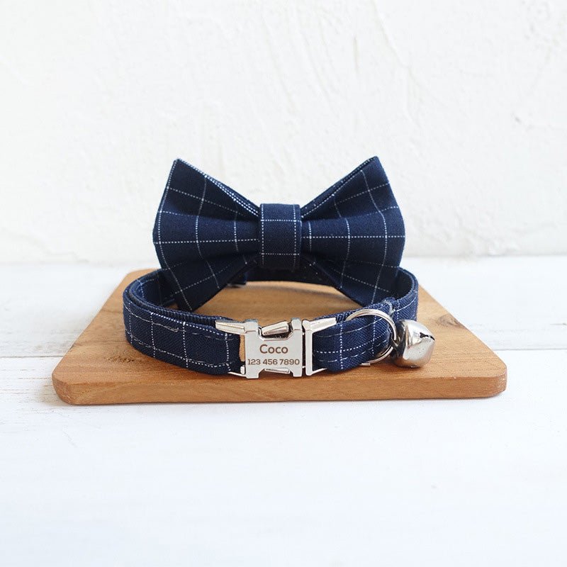 Personalized Boy Cat Collar with Bow Tie - iTalkPet